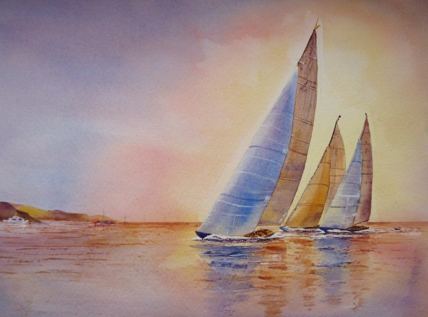  J Class Yachts In The Sunset