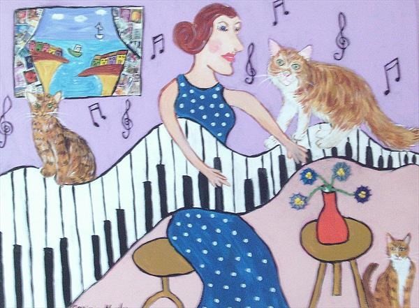 The eccentric piano player and her cats